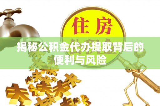 洋山揭秘公积金代办提取背后的便利与风险