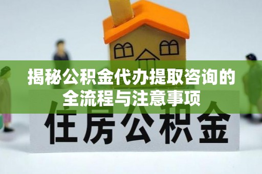 洋山揭秘公积金代办提取咨询的全流程与注意事项