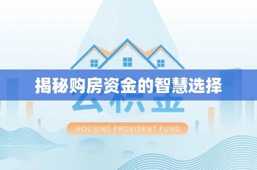 洋山揭秘购房资金的智慧选择