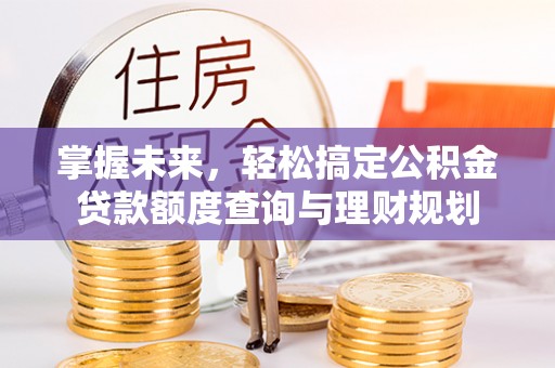 洋山掌握未来，轻松搞定公积金贷款额度查询与理财规划