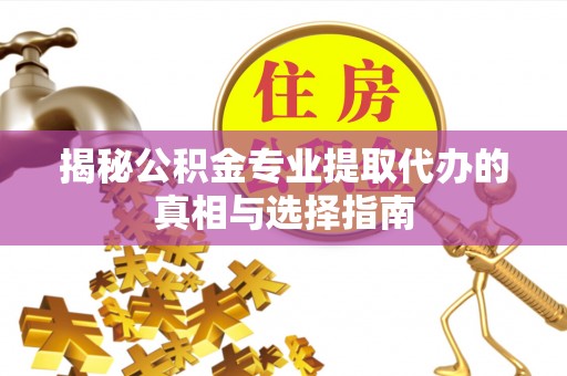 洋山揭秘公积金专业提取代办的真相与选择指南
