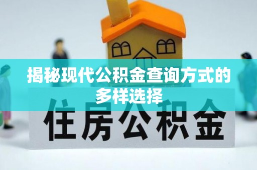 洋山揭秘现代公积金查询方式的多样选择
