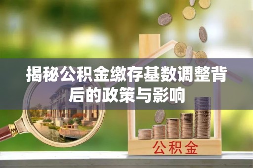 洋山揭秘公积金缴存基数调整背后的政策与影响