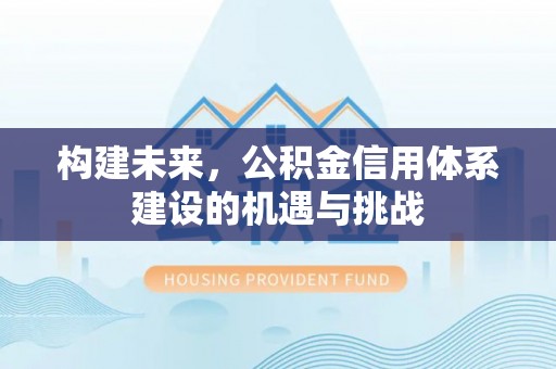 洋山构建未来，公积金信用体系建设的机遇与挑战
