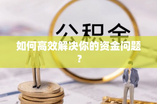 洋山如何高效解决你的资金问题？