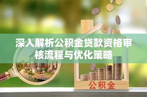 洋山深入解析公积金贷款资格审核流程与优化策略