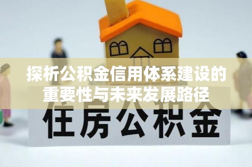 洋山探析公积金信用体系建设的重要性与未来发展路径